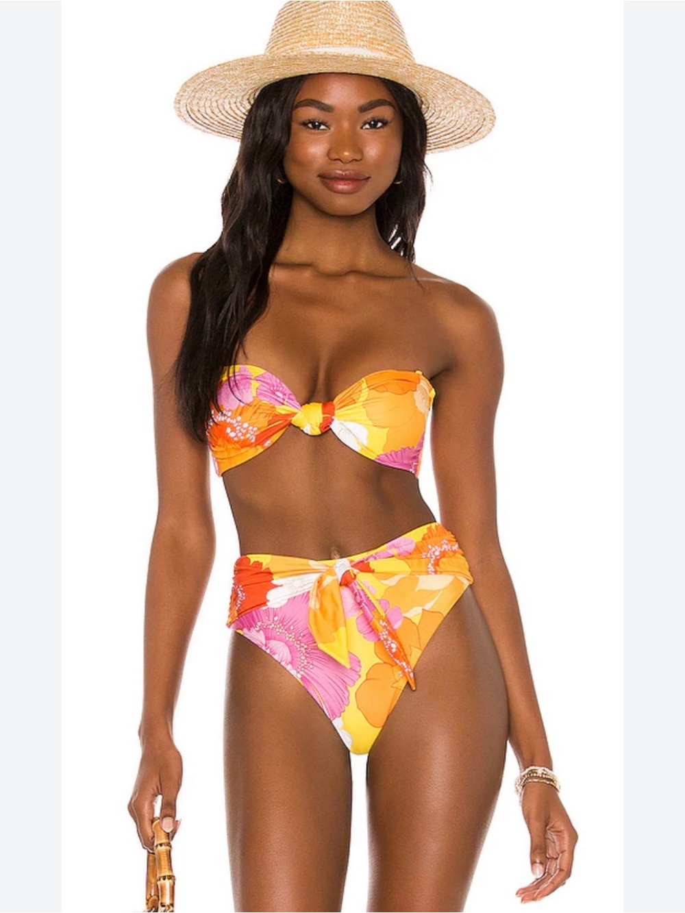 REVOLVE Lucile Bikini TOP AND BOTTOMS  in Yellow Blooms AGUA BENDITA  *worn once